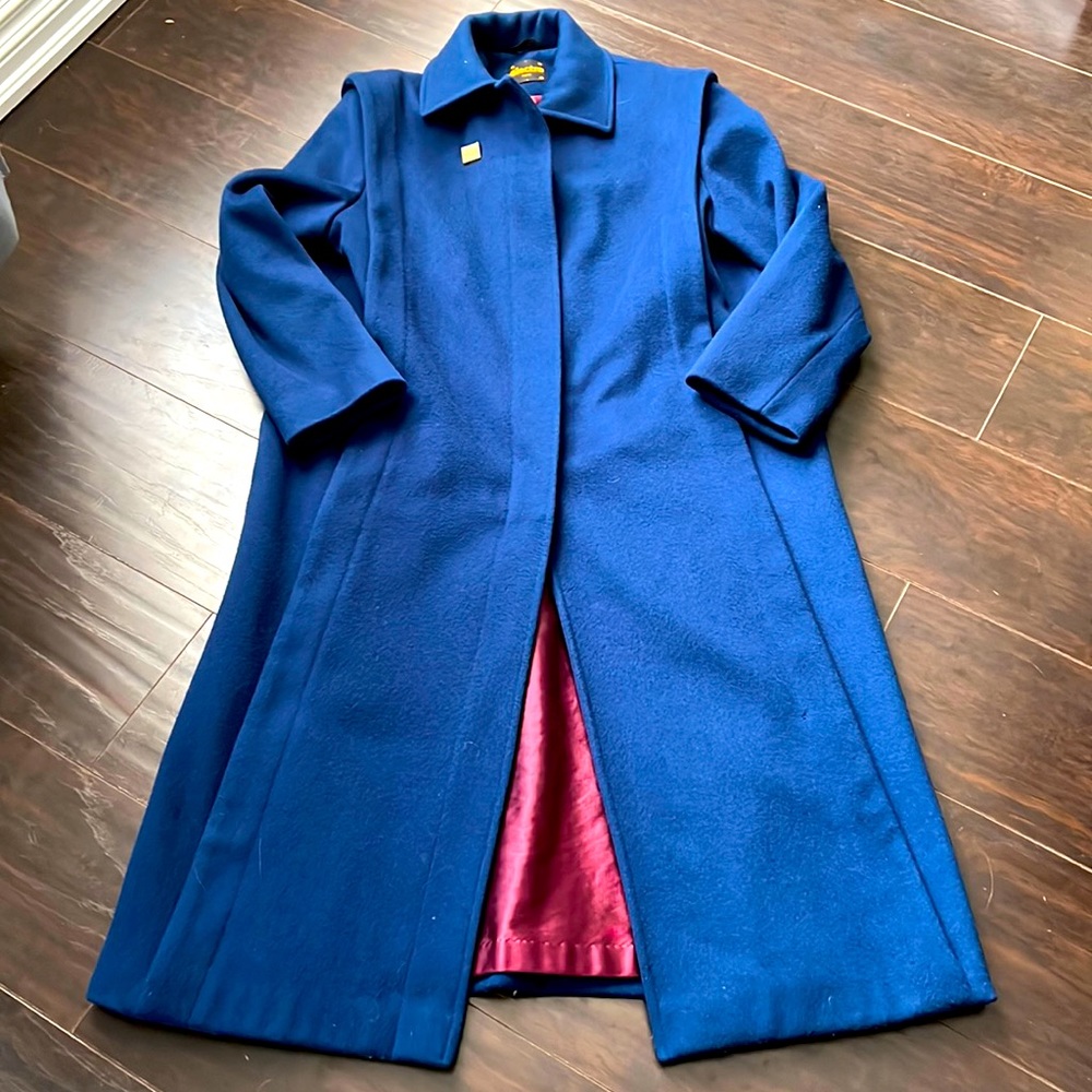 🔥électre Paris🔥 | Vintage royal blue pure virgin wool long peacoat